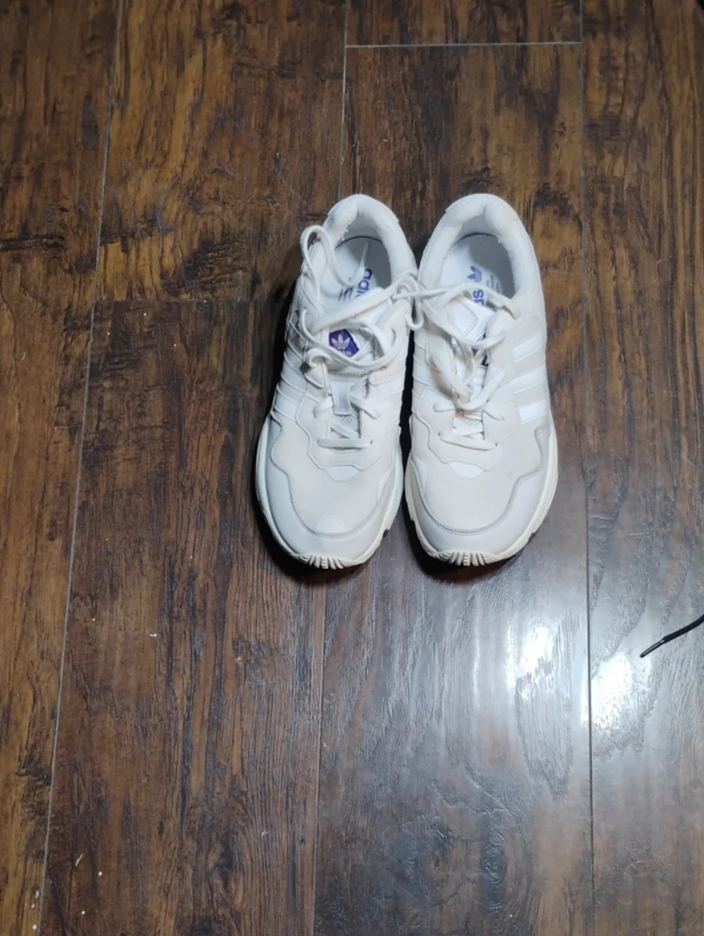 adidas Kids Off-White/White Lace-Up Sneakers
